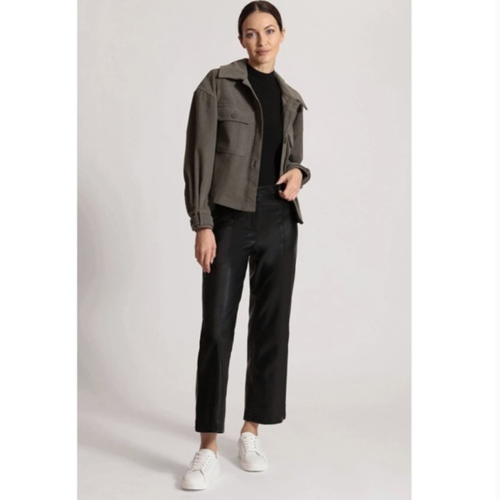 AVEC LES FILLES FAUX-EVER LEATHER™ WIDE LEG CROPPED TROUSER XS